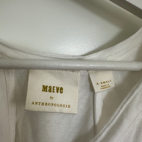Anthropologie Maeve White Short Sleeve Tee - Picture 3 of 4